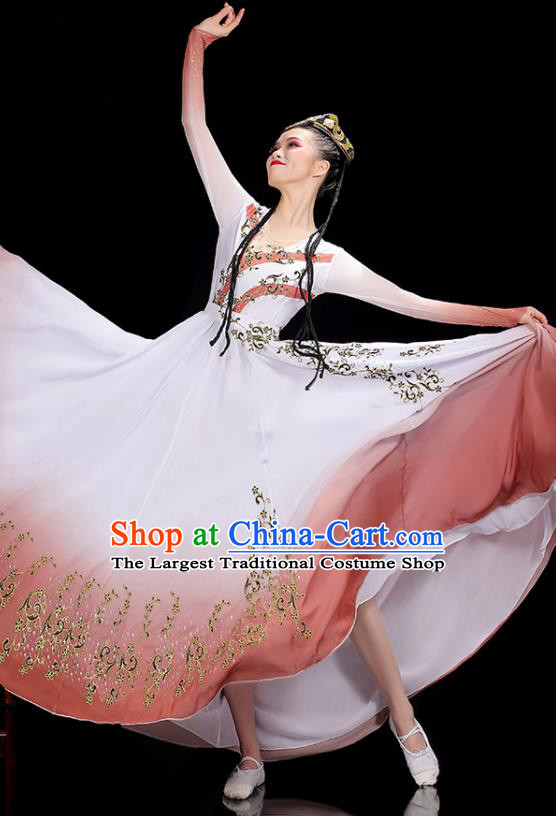 Chinese Xinjiang Minority Woman Dance Clothing Uyghur Ethnic Folk Dance Costumes Uighur Nationality Stage Performance Dress Outfits