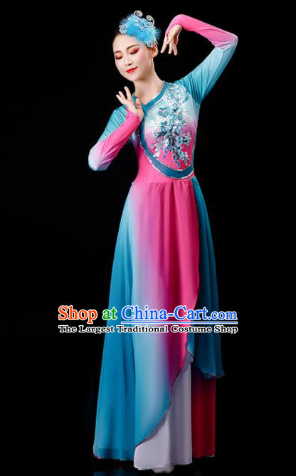 China Classical Dance Clothing Umbrella Dance Garment Costumes Fan Dance Outfits Woman Group Dancewear