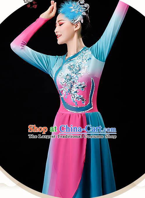 China Classical Dance Clothing Umbrella Dance Garment Costumes Fan Dance Outfits Woman Group Dancewear