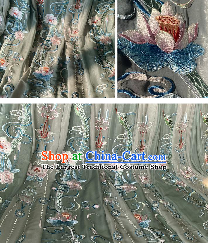 China Jin Dynasty Palace Beauty Historical Clothing Ancient Royal Princess Garment Costumes Traditional Grey Hanfu Dress