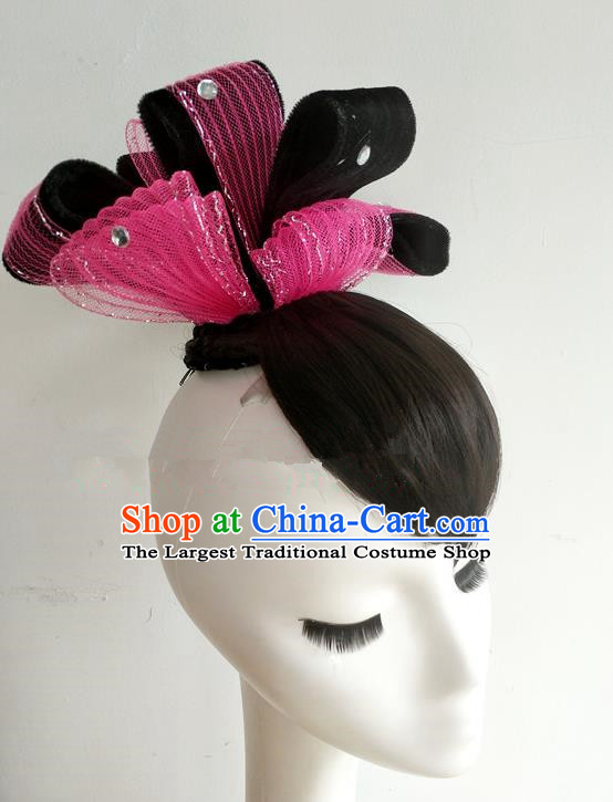 Chinese Traditional Fan Dance Wigs Chignon Classical Dance Hair Accessories Woman Group Dance Headdress Beauty Dance Hairpieces