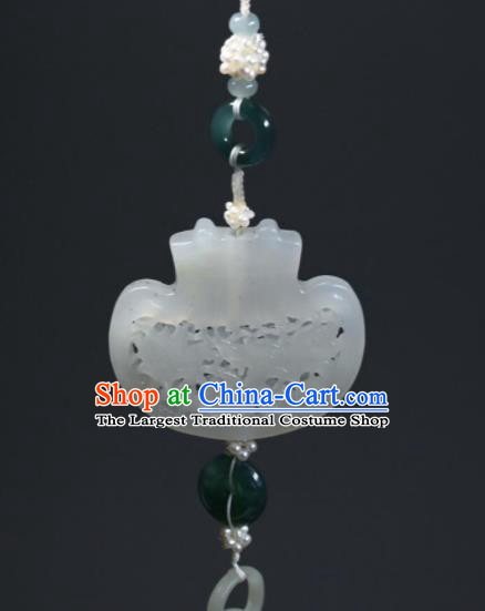 China Ancient Swordsman Tassel Jade Pendant Traditional Hanfu Waist Accessories Handmade Belt Sachet