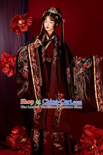 China Jin Dynasty Wedding Historical Clothing Ancient Palace Princess Garment Costumes Traditional Court Beauty Hanfu Dresses Complete Set