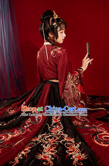 China Jin Dynasty Wedding Historical Clothing Ancient Palace Princess Garment Costumes Traditional Court Beauty Hanfu Dresses Complete Set
