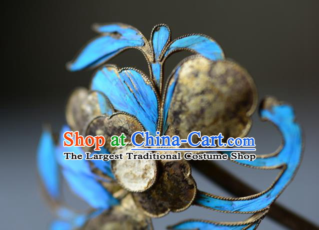 Chinese Traditional Court Hair Accessories Handmade Qing Dynasty Imperial Consort Hair Stick Ancient Empress Silver Hairpin