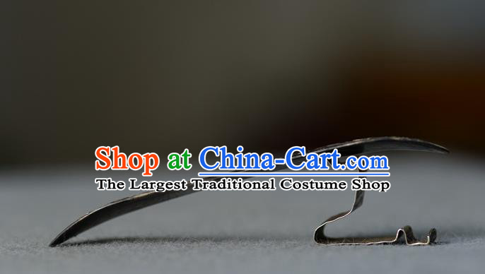 Chinese Ancient Imperial Consort Silver Hairpin Traditional Great Wing Hair Accessories Handmade Qing Dynasty Court Woman Hair Crown