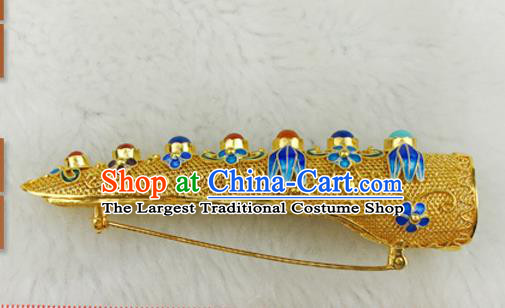 China Traditional Finger Accessories Handmade Qing Dynasty Court Jewelry Ancient Empress Gems Nail Wrap