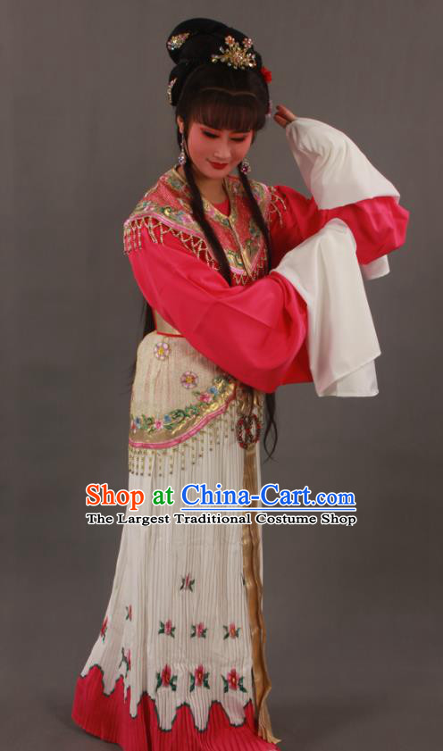 Chinese Traditional Shaoxing Opera Actress Clothing Beijing Opera Hua Tan Garment Costumes Ancient Fairy Princess Pink Dress Outfits