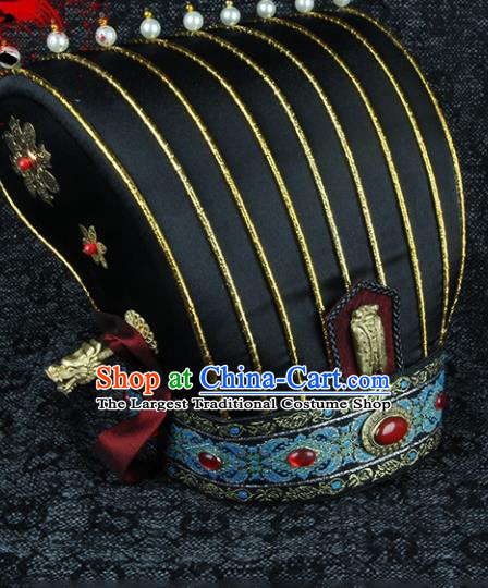 Chinese Traditional Drama Imperial Guard Headwear Ming Dynasty Scholar Hat Ancient Official Headdress
