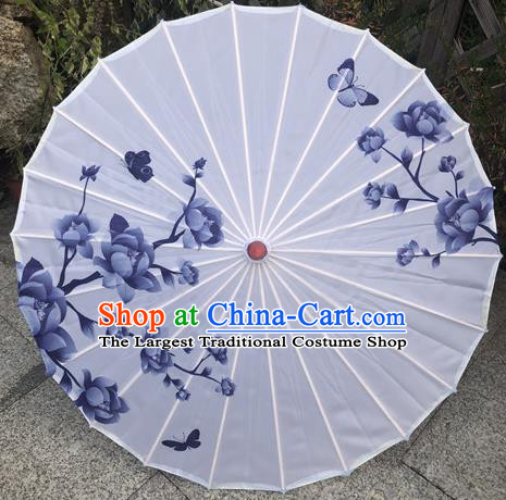 Chinese Women Group Dance Umbrella Classical Dance Umbrella Traditional Hanfu Umbrella Handmade Painting Gardenia Silk Umbrellas
