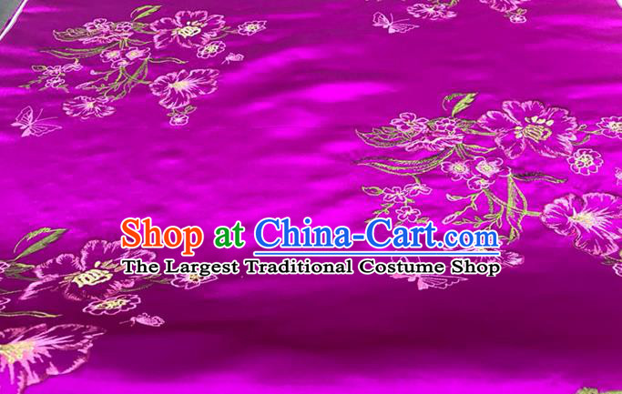 China Traditional Cheongsam Embroidered Drapery Classical Palace Rosy Brocade Material Qipao Dress Damask Cloth Tang Suit Silk Fabric