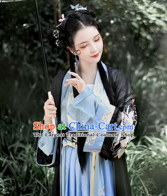 China Song Dynasty Young Lady Clothing Traditional Hanfu Dress Ancient Country Woman Garment Costumes Complete Set
