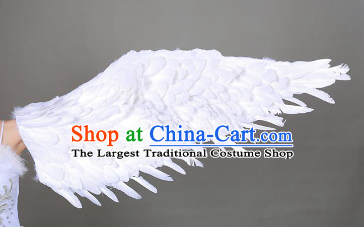 Custom Halloween Feather Decorations Catwalks Props Brazilian Carnival Accessories Miami Angel White Feathers Wings