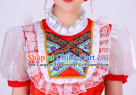 Professional Russia Modern Dance Fashion Garment Women Performance Costume Russian Court Princess Red Dress