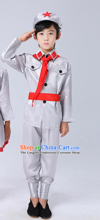Children Kids Adult Chinese Liberation Army Costume Jacket Pants Uniform  Stage