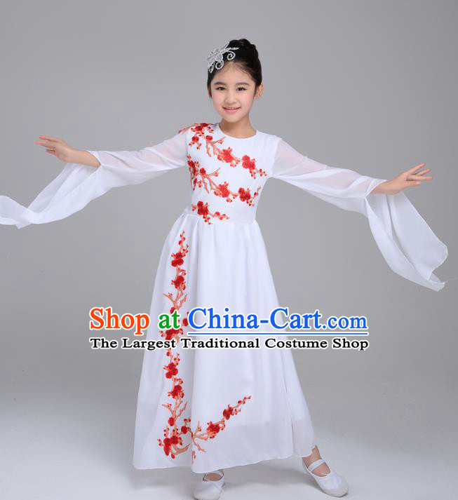 Custom Girls Stage Performance Fashion Clothing Children Chorus Group Costume Modern Dance White Dress