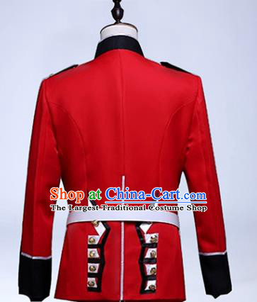Custom Annual Meeting Performance Suits Western Soldier Jacket European Drum Corps Garment Costume England Royal Guard Clothing