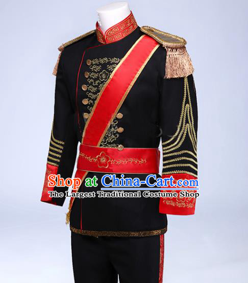 Custom European Drama Garment Costume England Royal Guard Clothing Annual Meeting Performance Suits Western Prince Black Jacket