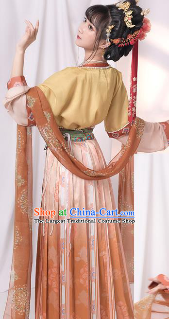 China Traditional Hanfu Dress Ancient Princess Historical Clothing Tang Dynasty Palace Beauty Garment Costumes Full Set