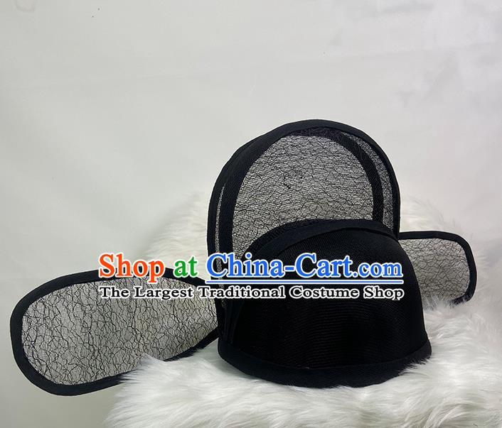 Chinese Ancient Official Hat Traditional Hanfu Chancellor Headwear Ming Dynasty Prime Minister Black Gauze Cap Headdress