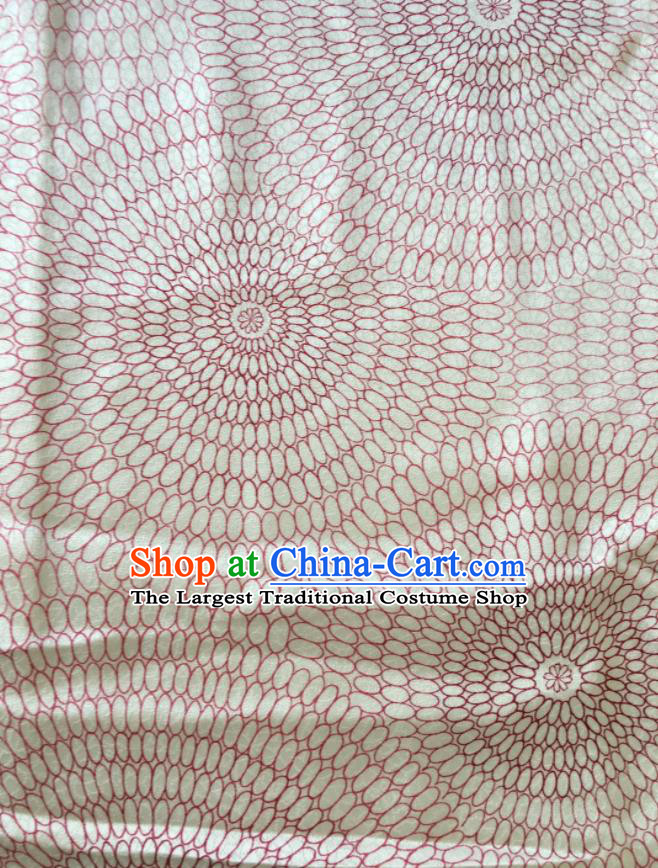 Japan Summer Festival Garment Costume Traditional Beige Silk Yukata Dress Classical Thread Pattern Edo Komon Kimono Clothing