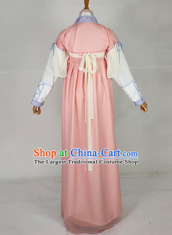 Chinese Tang Dynasty Court Maid Pink Dress Outfits Traditional Drama The Blooms At Ruyi Pavilion Fu Rong Garment Costumes Ancient Palace Lady Clothing