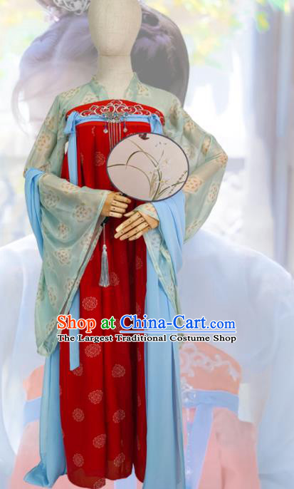 Chinese Tang Dynasty Princess Red Dress Outfits Traditional Drama Chang Ge Xing Li Leyan Garment Costumes Ancient Palace Lady Clothing