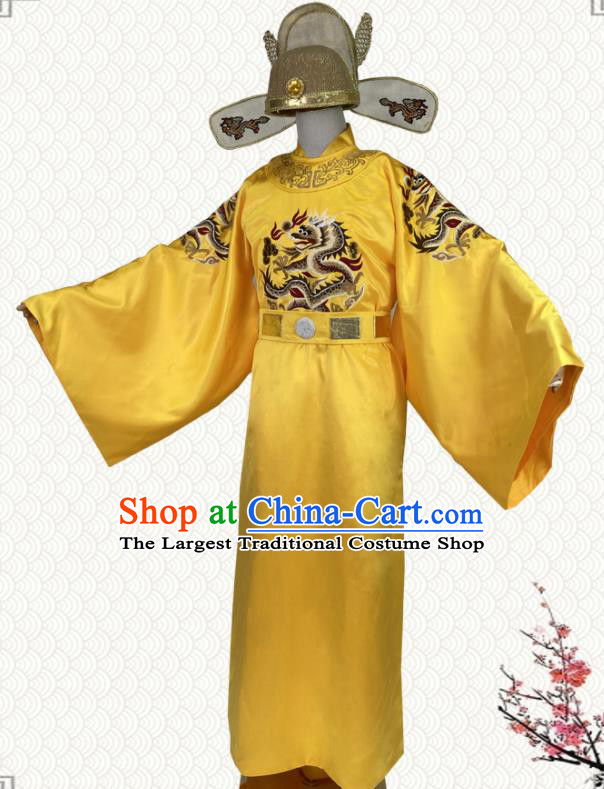 China Ancient Empress Yellow Imperial Robe Apparels Drama Zhao Kungyin Clothing Song Dynasty Monarch Garment Costumes