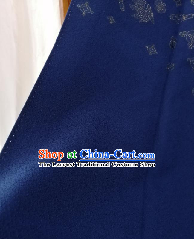 Asian Traditional Navy Yukata Robe Japanese Male Tsukesage Kimono Clothing Stage Performance Apparel