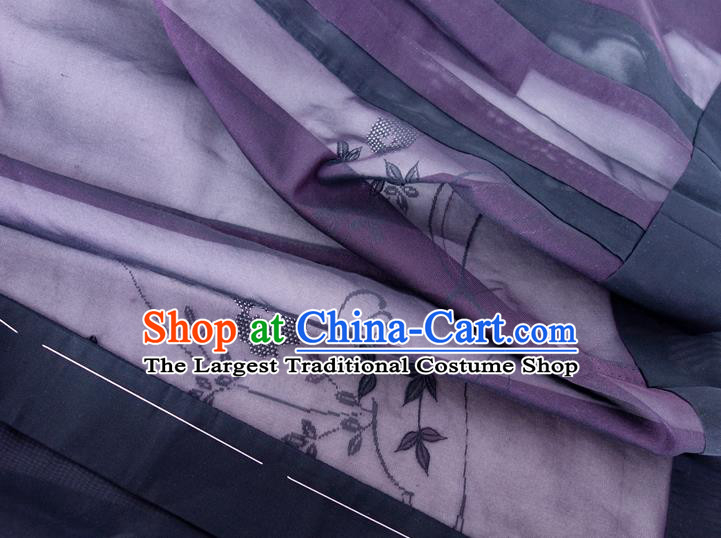 Japanese Traditional Black Silk Kimono Jacket Classical Platycodon Pattern Overcoat Apparel Male Haori Outer Garment Clothing