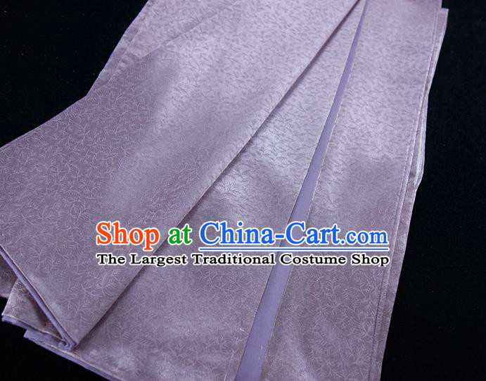 Japan Traditional Lilac Silk Yukata Dress Classical Pattern Iromuji Kimono Clothing Elderly Woman Garment Costume