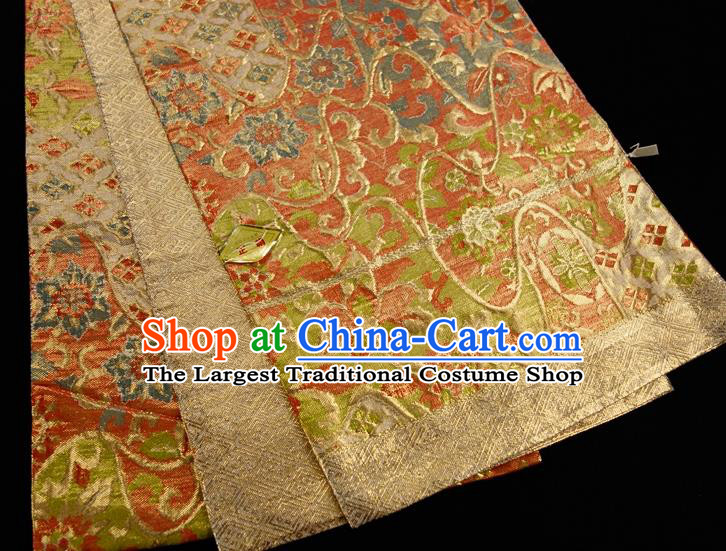 Japanese Traditional Yukata Robe Golden Brocade Belt Classical Flowers Pattern Wafuku Waistband Kimono Dress Corset Accessories