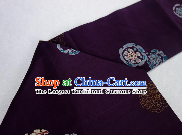 Japanese Kimono Dress Nagoya Corset Accessories Traditional Yukata Robe Purple Belt Classical Pattern Wafuku Waistband
