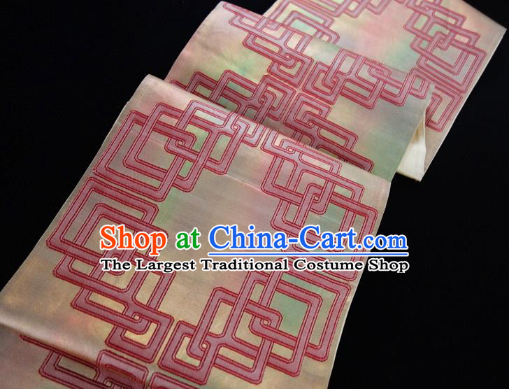 Japanese Nagoya Kimono Dress Corset Accessories Traditional Yukata Robe Brocade Belt Classical Pattern Wafuku Waistband