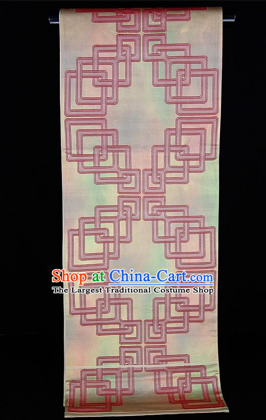 Japanese Nagoya Kimono Dress Corset Accessories Traditional Yukata Robe Brocade Belt Classical Pattern Wafuku Waistband