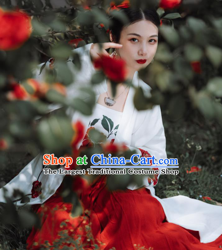 China Song Dynasty Young Woman Hanfu Dress Attires Ancient Beauty Garment Costumes Traditional Civilian Female Historical Clothing