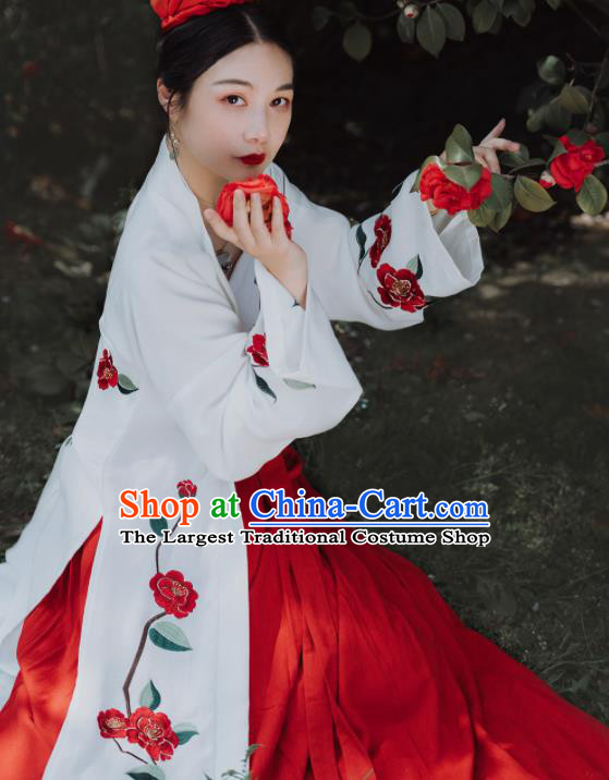 China Song Dynasty Young Woman Hanfu Dress Attires Ancient Beauty Garment Costumes Traditional Civilian Female Historical Clothing