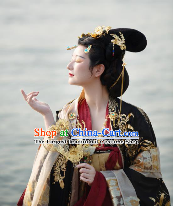 China Ancient Empress Garment Costumes Traditional Palace Beauty Historical Clothing Tang Dynasty Imperial Consort Hanfu Dress Apparels