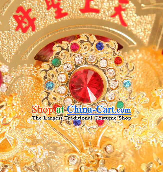 Chinese Handmade Golden Longevity Lock Necklace Goddess Mazu Necklet