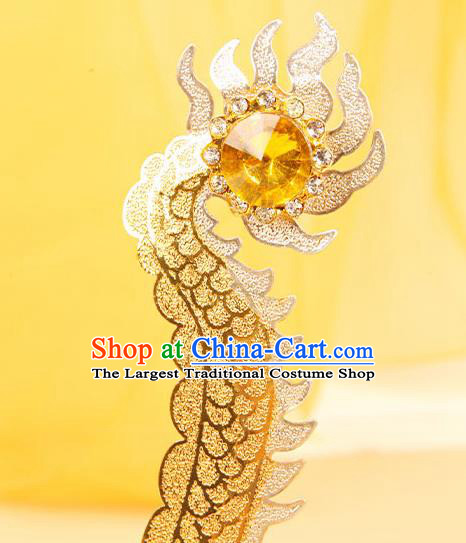 Chinese Peking Opera God Statue Hair Accessories Beijing Opera Prince Golden Hair Crown Handmade Opera Great Sage Equalling Heaven Headdress