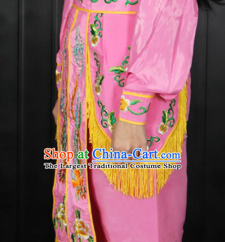 Chinese Peking Opera Female Swordsman Pink Uniforms Traditional Folk Dance Clothing Chaoshan New Year Parade Garment Costumes