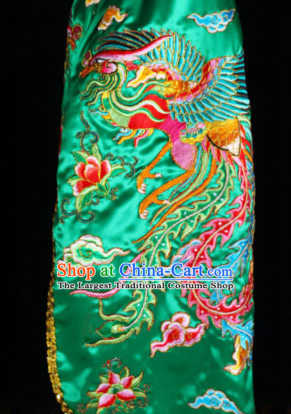 Chinese Beijing Opera Swordswoman Garment Costume Peking Opera Actress Mantle Traditional Cosplay Goddess Embroidered Green Cape