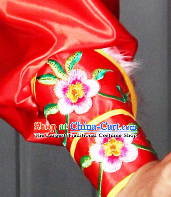 China Peking Opera Wusheng Costumes Beijing Opera General Clothing Traditional Cosplay Warrior Red Outfits
