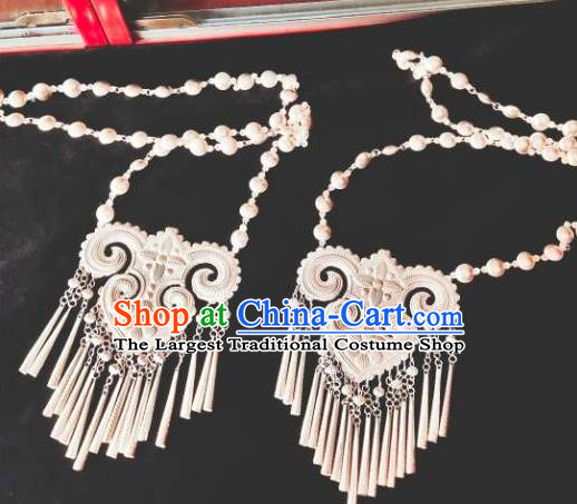 Chinese Yi Minority Silver Necklace Jewelry Liangshan Ethnic Folk Dance Necklet Handmade Yi Nationality Festival Accessories