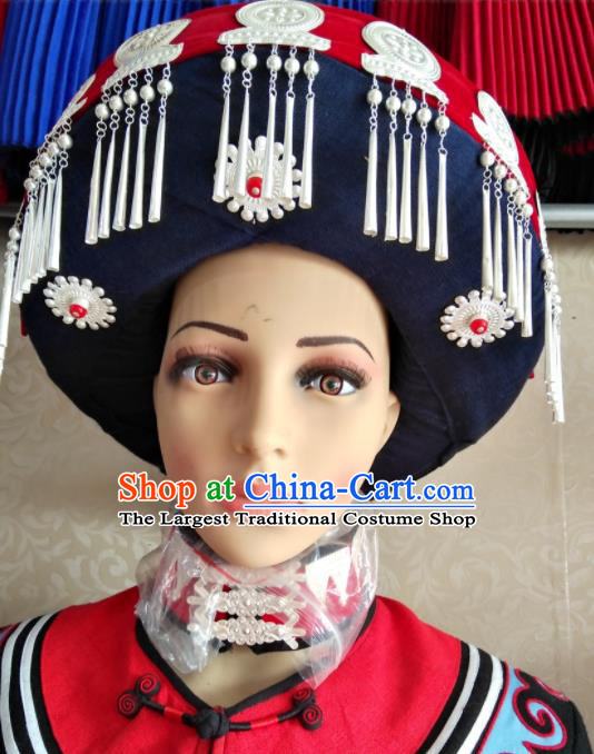 China Yi Nationality Bamboo Headwear Handmade Minority Circular Hat Liangshan Ethnic Group Performance Headdress