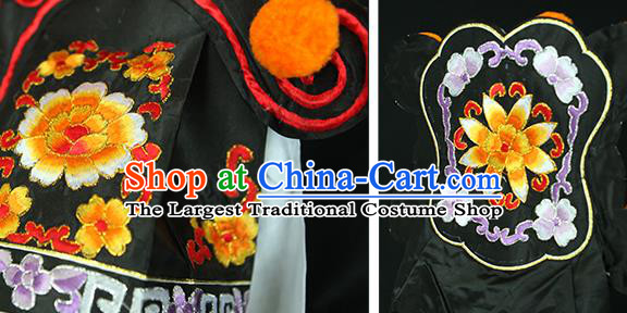 Chinese Handmade Chaozhou Opera Swordsman Headwear Beijing Opera Scholar Embroidered Black Hat Ancient Young Male Headdress
