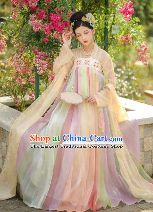 China Ancient Princess Hanfu Dress Tang Dynasty Young Beauty Clothing Traditional Historical Garment Costumes