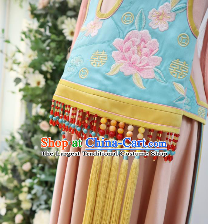 Chinese Ancient Bride Garment Costumes Classical Pink Xiuhe Suits Traditional Embroidered Hanfu Dress Wedding Toasting Clothing