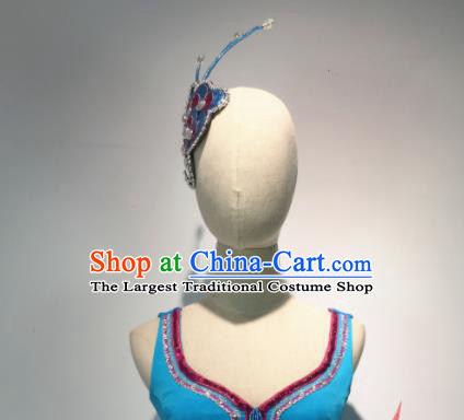 Top China Ethnic Peacock Dance Hair Accessories Yunnan Minority Female Dance Blue Hair Stick Dai Nationality Stage Performance Headpiece