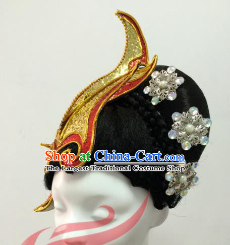 Top China Spring Festival Gala Stage Performance Headdress Classical Dance Hairpieces Court Female Dance Hair Accessories